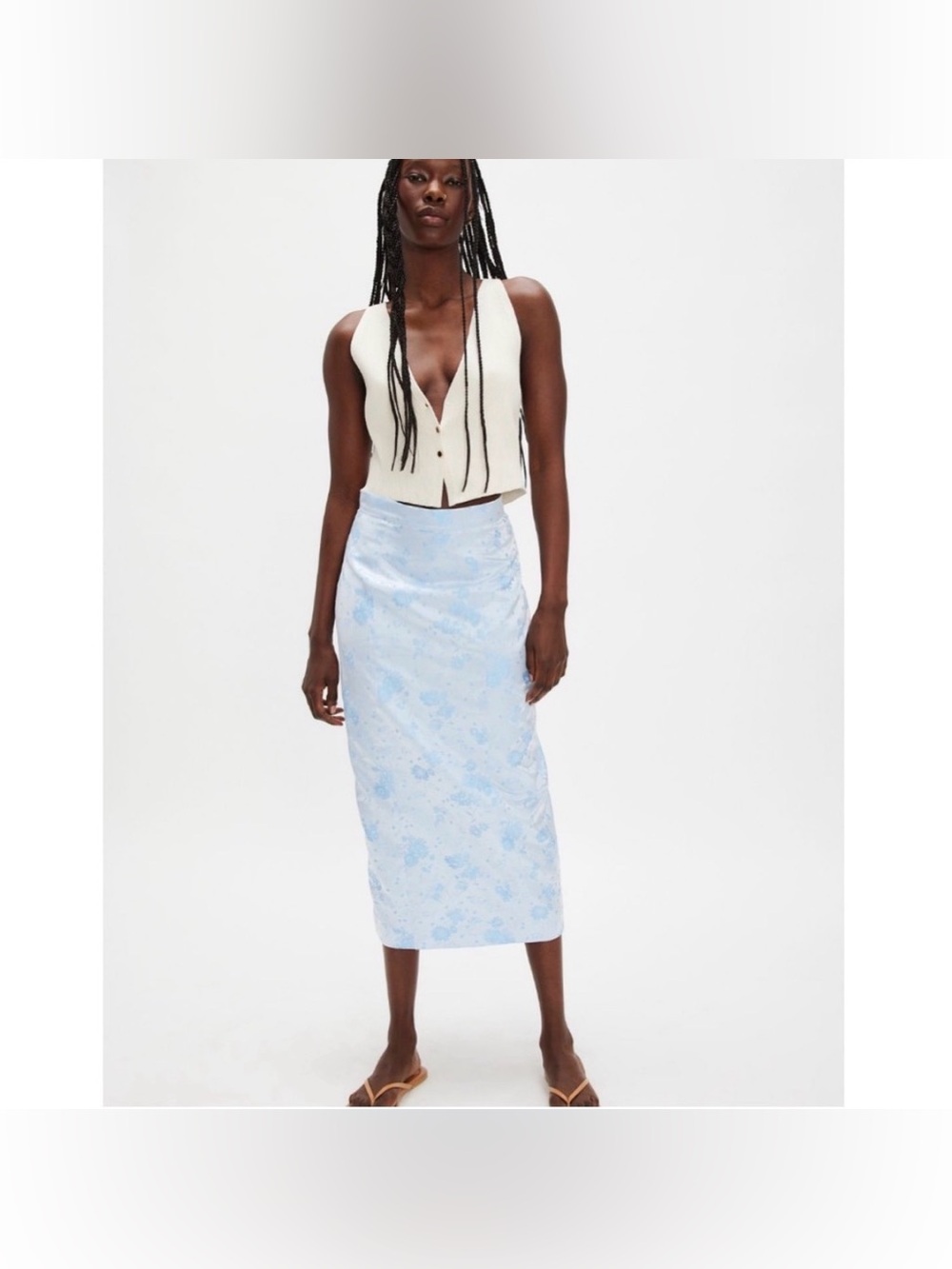 Maison Amory Free People The Grandeur Midi Skirt Floral Blue XS